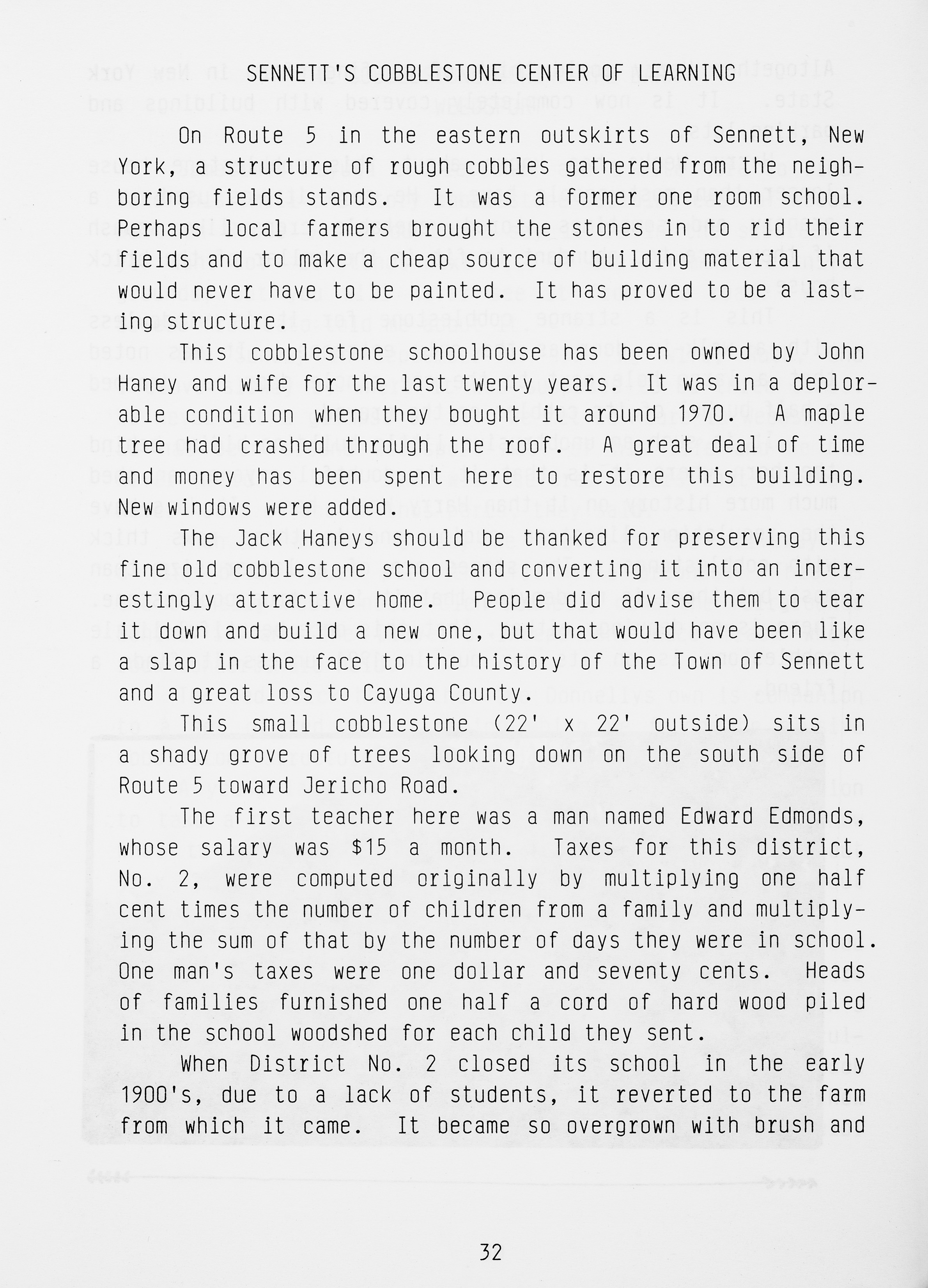 Cayugas Cobblestones p 32